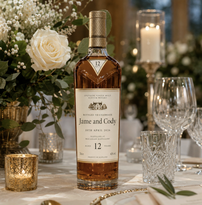 A single private whisky cask beside a bottle
